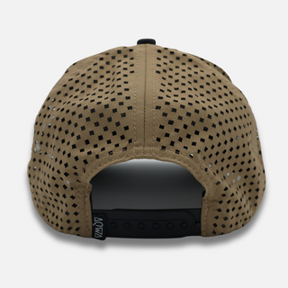 AQWA snapback in brown mesh with adjustable strap – ideal for hiking, fishing, and beach missions under the sun.